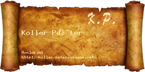 Koller Péter névjegykártya