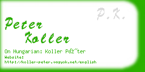 peter koller business card